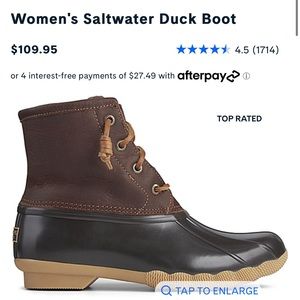 Womens Sperry Salt Water Duck Boot